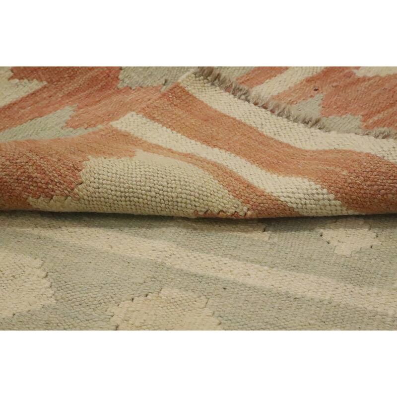 Hand Woven Oriental 100% Wool Carpet Southwestern Tribal Green Kilim Area Rug - 5' 3'' X 3' 0''