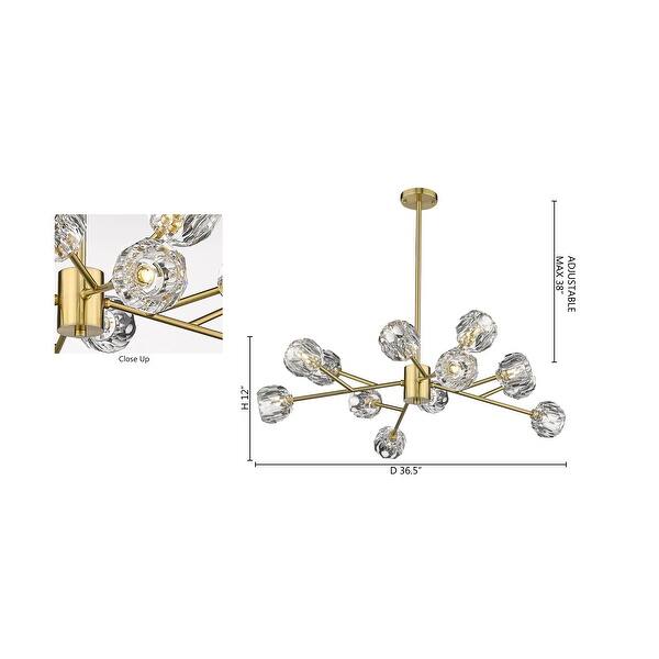 12-Light Gold Chandelier With Clear Crystal Shades - Bed Bath & Beyond ...
