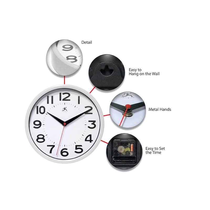 Infinity Instruments Metro Wall Clock, 9 Inch - 9 x 1.5 x 9