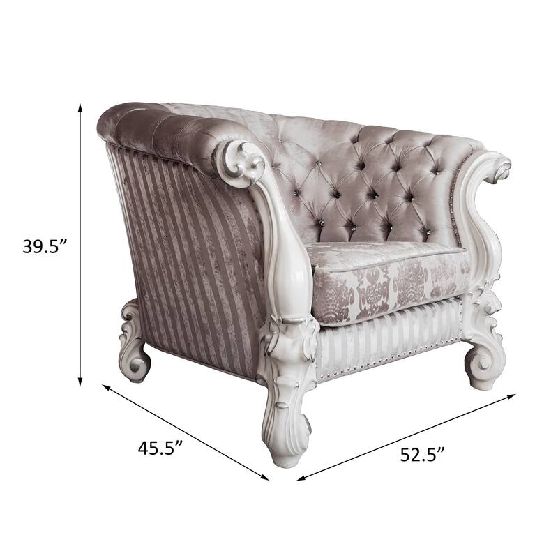 Calvert Ivory and Bone White Chair with 2-Pillow