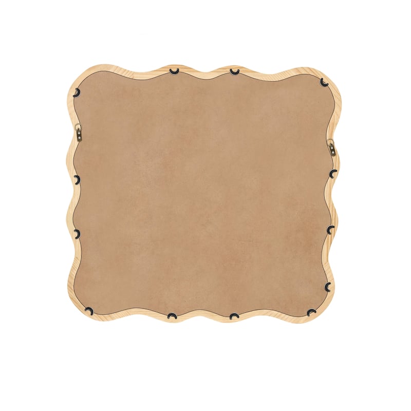 36x36 Inch Solid Wood Wavy Square Mirror - Modern Wall Decor