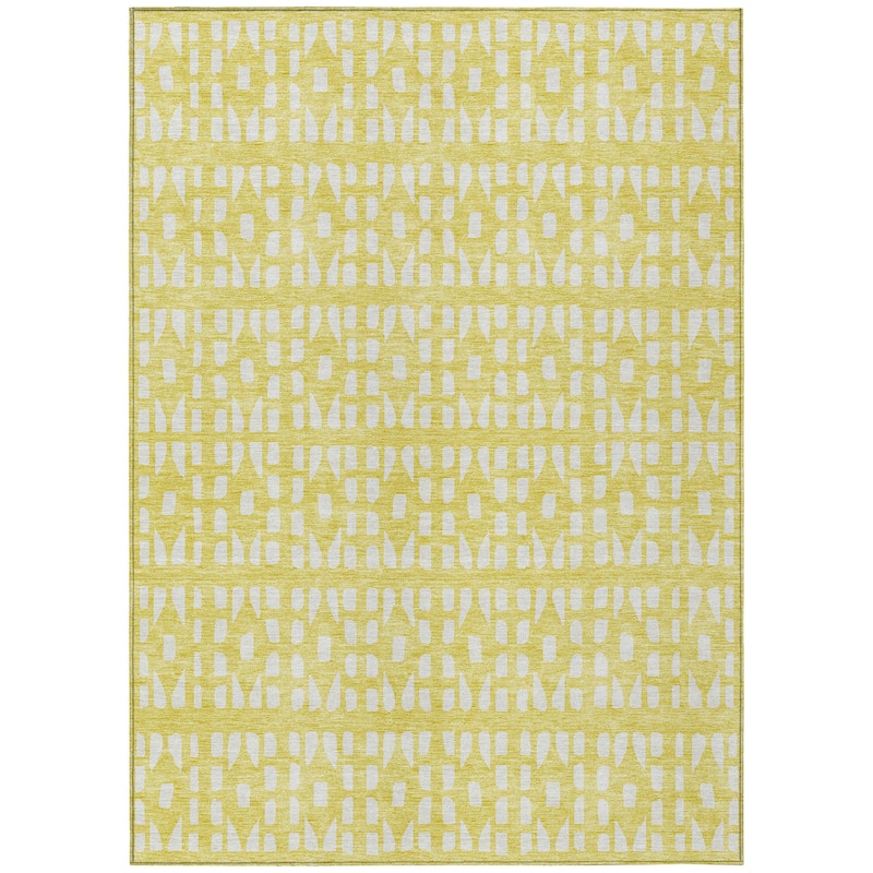Machine Washable Indoor/ Outdoor Contemporary Imprints Chantille Rug
