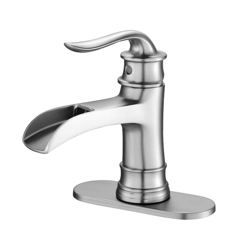 Bathroom Faucet Waterfall Single Handle Vessel Sink Faucet Deck Mount Vanity Faucets