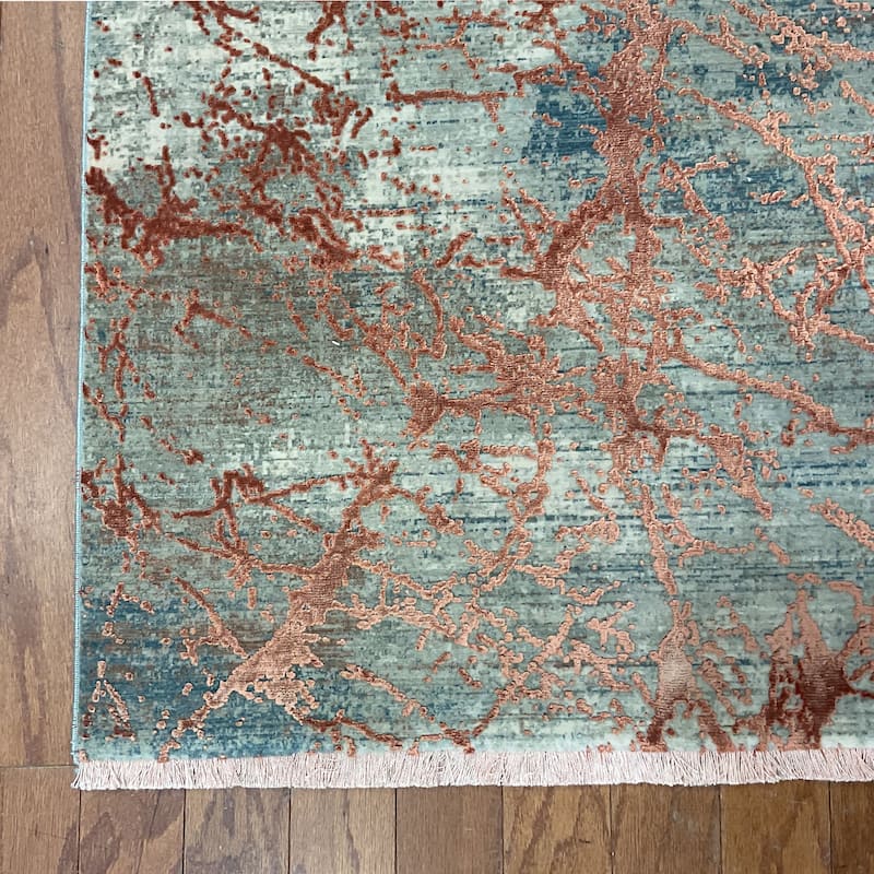 HERAT ORIENTAL Turkish Modern Erased Design Wool & Silk Rug - 2'7" x 4'11"