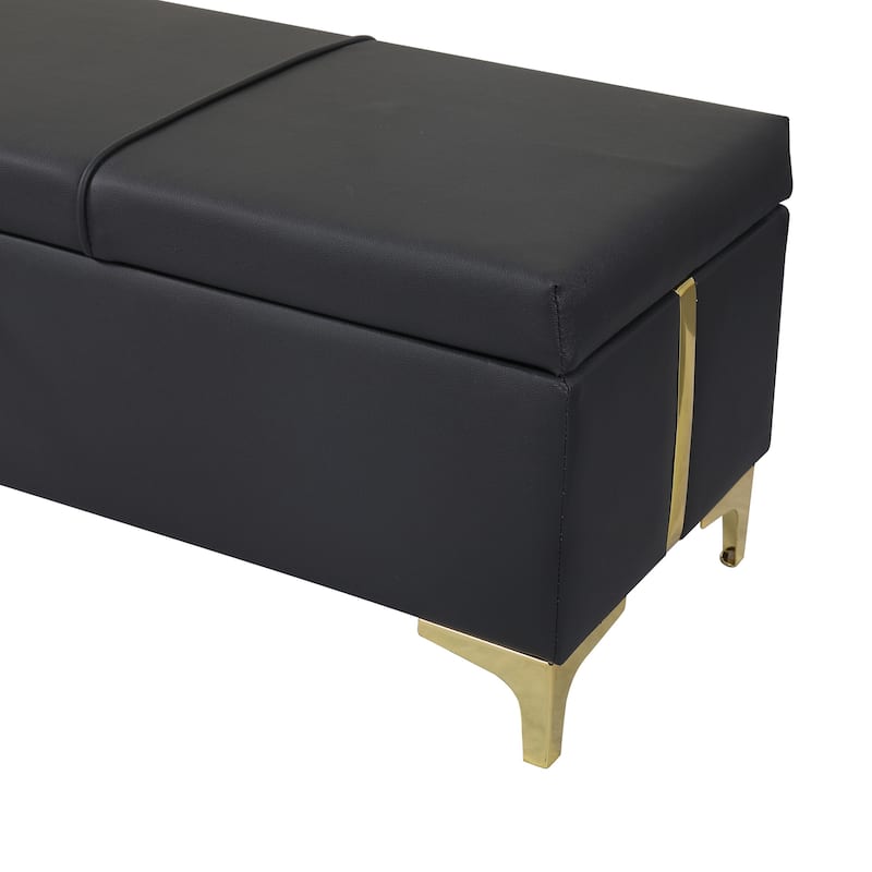 Queen Size Upholstered Platform Bed with Hydraulic Storage and Matching Storage Ottoman (2-Piece Set)