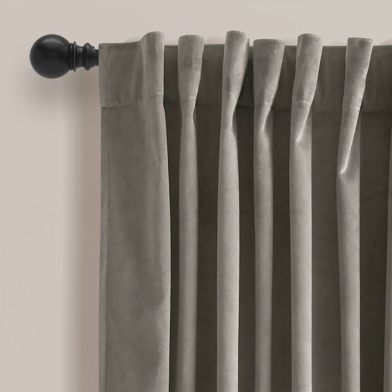 Lush Decor Prima Velvet Solid Light Filtering Back Tab Rod Pocket Window Curtain Panels Set