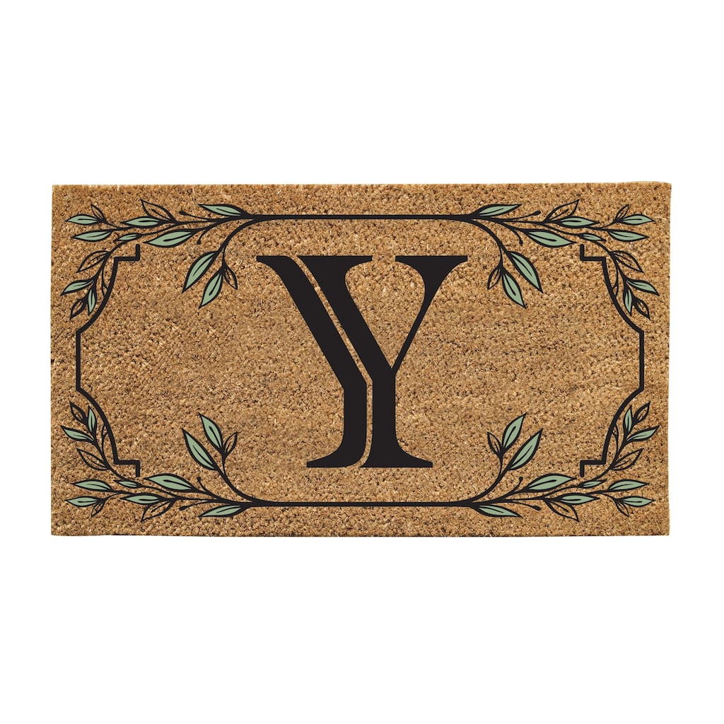 28 in. x 16 in. Monogram Coir Mat, Letter "Y"