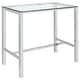 preview thumbnail 1 of 3, Tolbert Rectangular 47-inch Glass Top Pub Bar Table Chrome Chrome