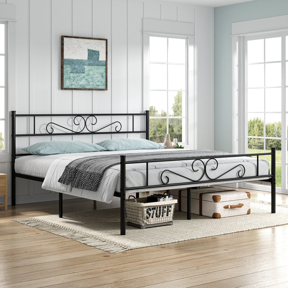 VECELO Premium Platform Bed Frame with Headboard,Easy Set-up Twin/Full/Queen Size Bed
