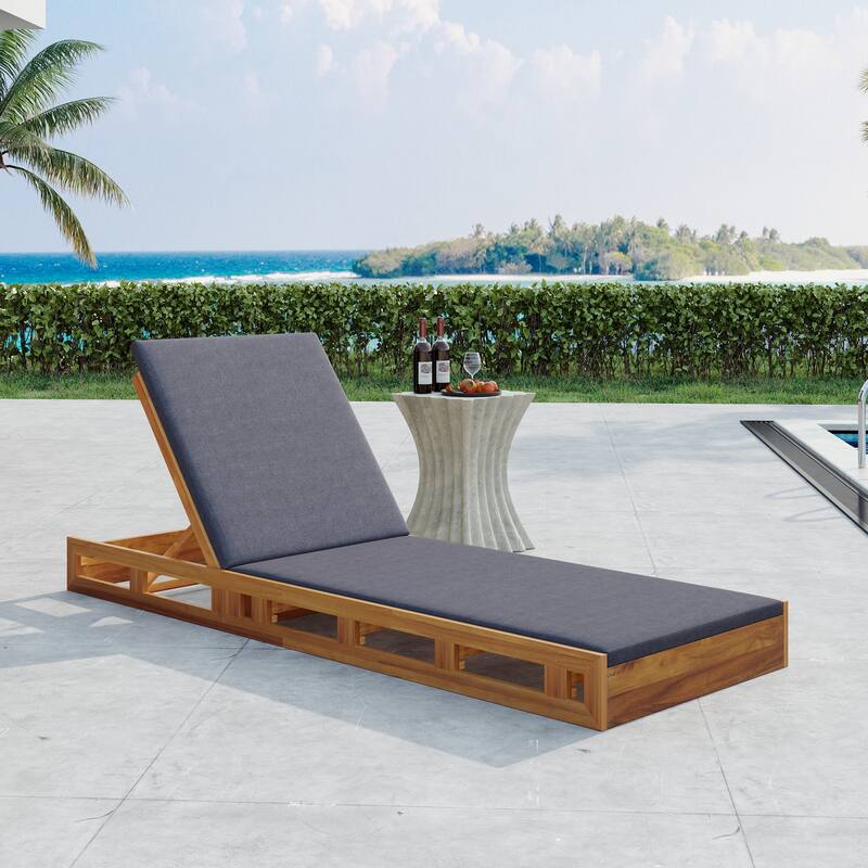 Outdoor Patio Chaise Lounge Chairs Adjustable Backrest Lounge Chairs with Water-repellent Cushions for Poolside Balcony Garden