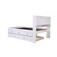 preview thumbnail 7 of 6, OS Home and Office Solid Pine Full Sized Captains Bookcase Bed with 3 spacious drawers and a Twin Trundle in Casual White