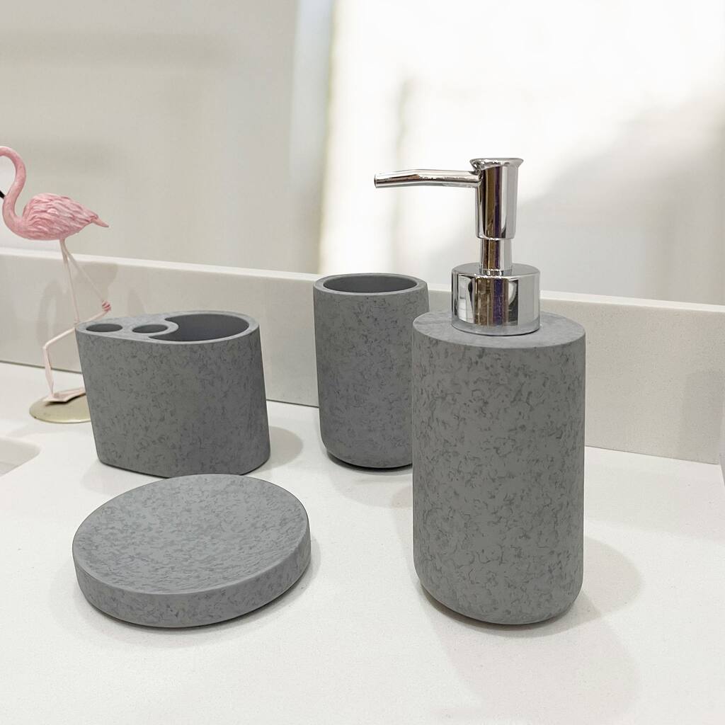 Concrete 4/5 Piece Bathroom Accessories Sets