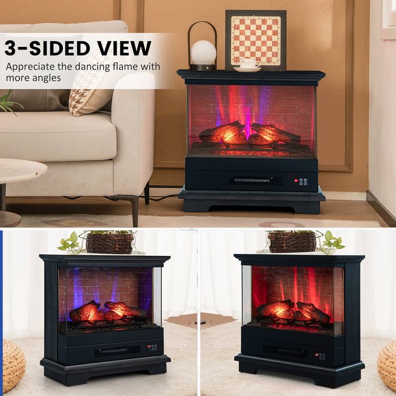 Costway 27'' Electric Fireplace Heater Freestanding 1400W Remote - See Details