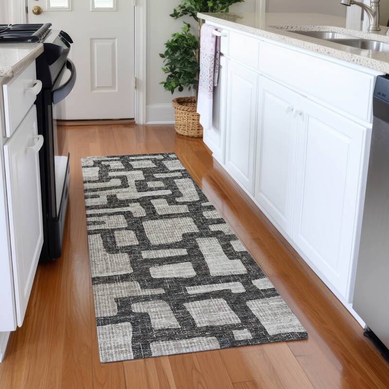 Premium Washable Super Soft Modern Contemporary Mayfield Rug - Gray - 2' 3" x 7' 6" - Runner