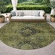 preview thumbnail 57 of 101, Machine Washable Indoor/ Outdoor Global Inver Chantille Rug Olive - 8' x 8'