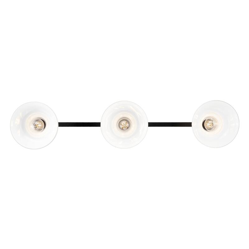 Yep by Golden Lighting Carver 3-light Island Light in Matte Black and Vintage Milk Glass - Linear Pendant