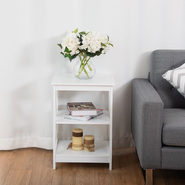 Costway 3 Tier Nightstand End Table Storage Display Shelf Living