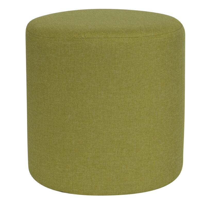 Taut Upholstered Round Ottoman Pouf
