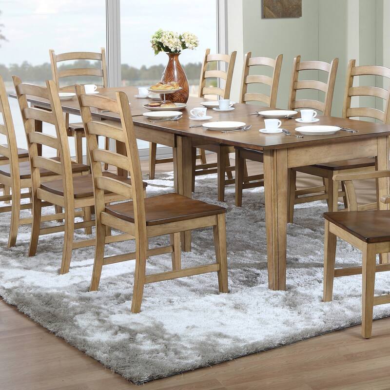 Ladder Back Dining Chairs - Set of 2 - Farmhouse Kitchen Side Chairs - Elegant Design