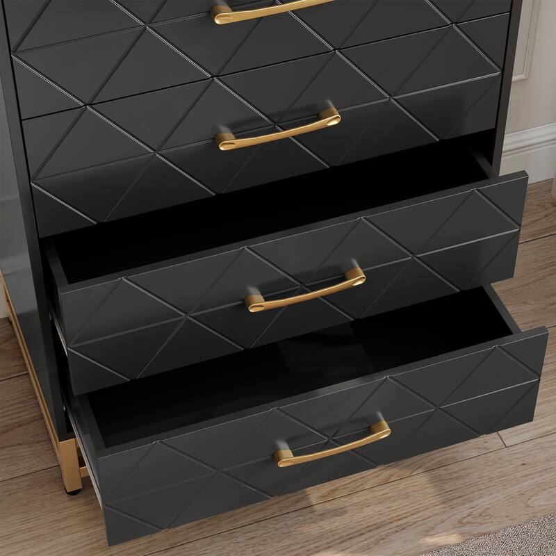 4 Drawer Dresser with Metal Handle for Bedroom