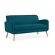 preview thumbnail 15 of 37, Carson Carrington Klaipeda Mid-century Modern Sofa Peacock Blue