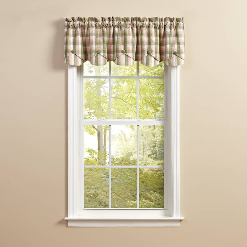 Park Designs Butterfly Garden Lined Scalloped Valance 58” x 15” - 58" X 15"