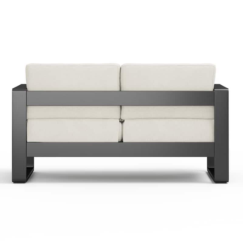 Maya Bay Aluminum Outdoor Loveseat with Cushions by Christopher Knight Home