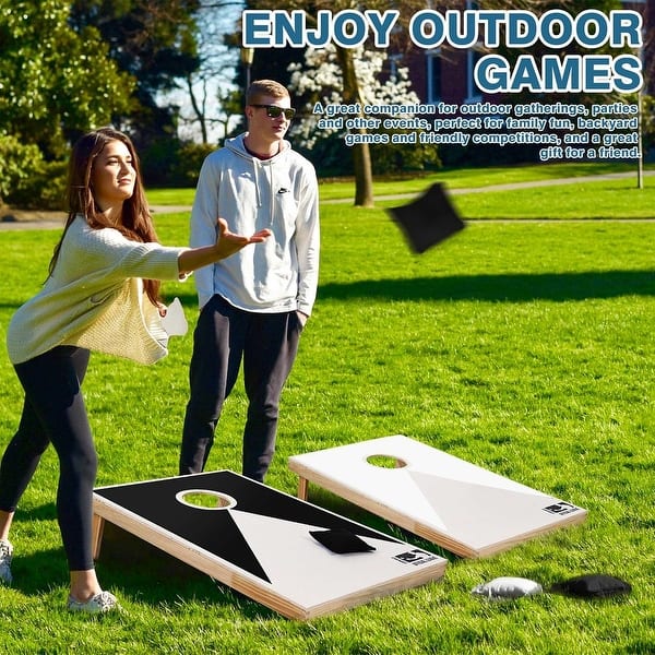 slide 2 of 9, Solid Wood Premium Cornhole Set - 3 Feet x 2 Feet Game Boards with Toss Bags