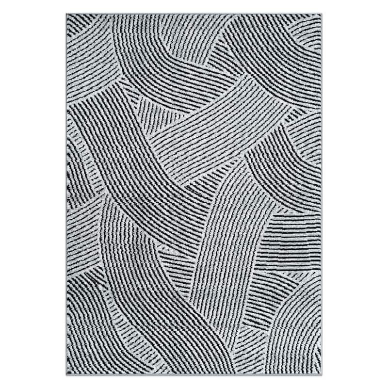 World Rug Gallery Bohemian Stripe Waves Area Rug