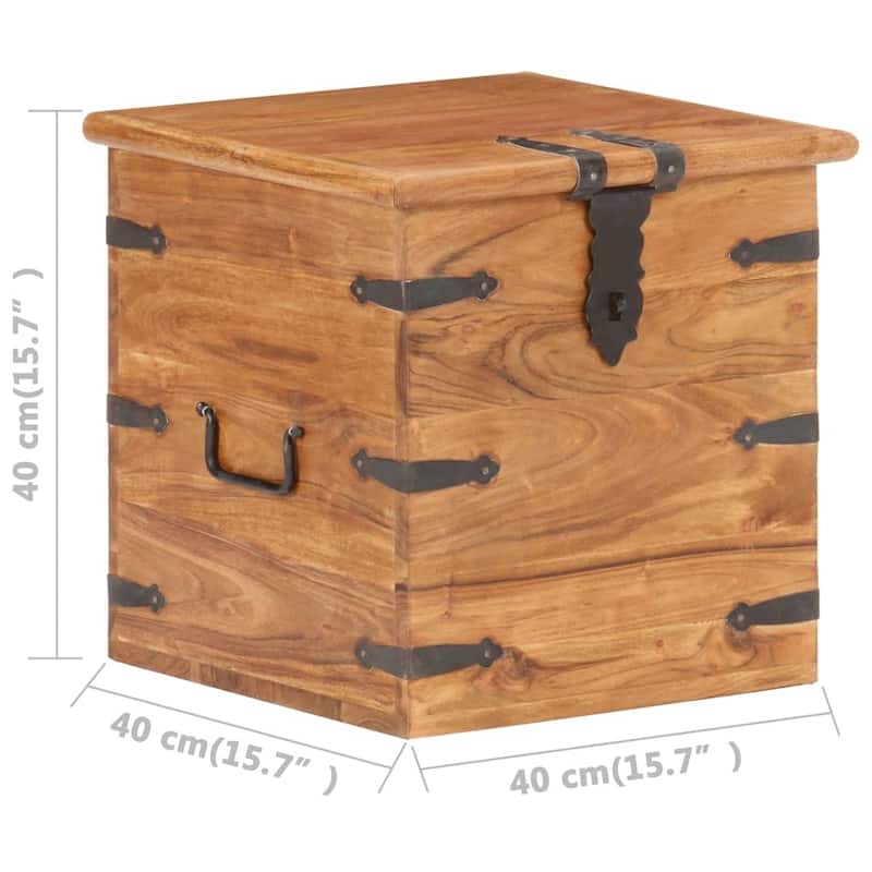 vidaXL Chest 15.7"x15.7"x15.7" Solid Acacia Wood