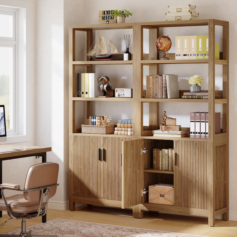 70.9-inch Tall Bookshelf Bookcase with Door Cabinet for Living Room - 13.78" D x 31.5" W x 70.9" H