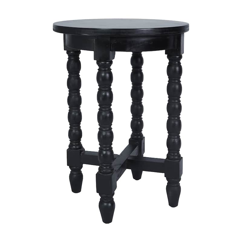 Emily Bobbin Leg Side Table by East at Main - Black