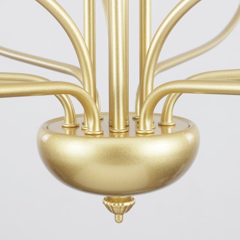 12 - Light Candle Style Chandelier ,Classic Farmhouse Chandelier with Lotus Shaped for Kitchen Island Living Dining Room