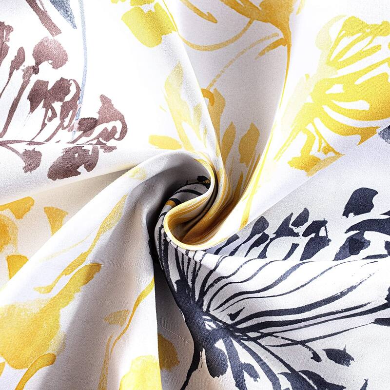 DriftAway Acacia Floral Blossom Watercolor Printed 100 Percent Blackout Thermal Insulated Window Curtain Valance 2 Pack