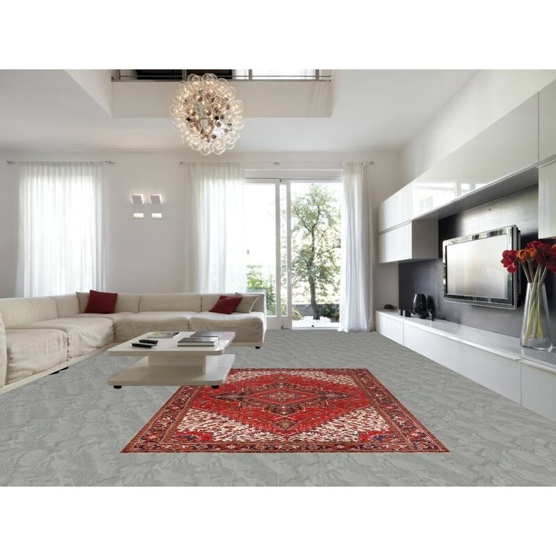 Hand Knotted Oriental 100% Wool Carpet Traditional Medallion Red Heriz Area Rug - 11' 0'' X 7' 6''
