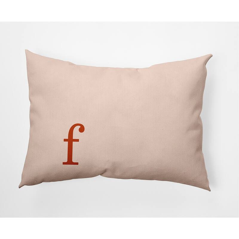 Modern Monogram Indoor/Outdoor Throw Pillow-F - 14" x 20" - Sienna