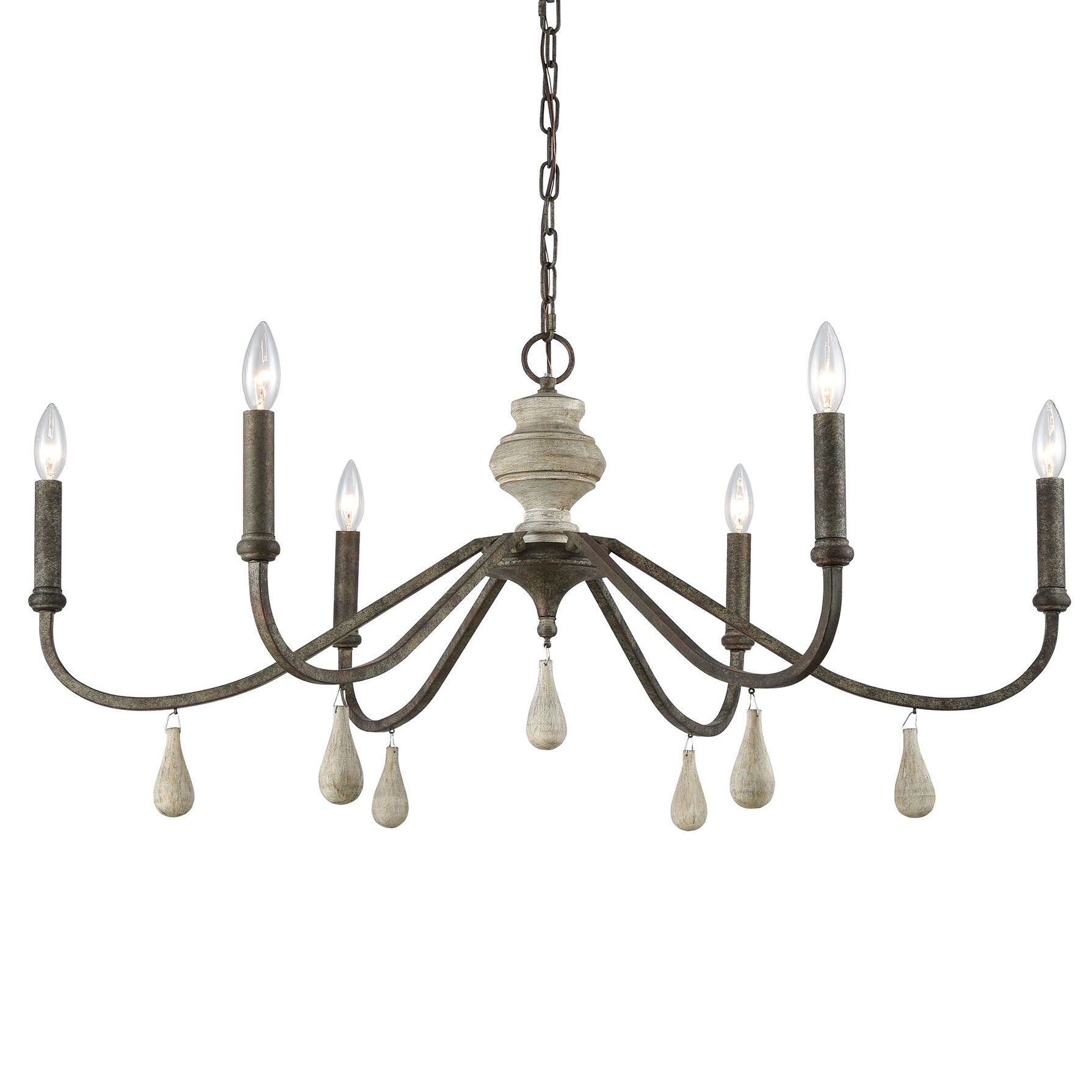 Elk Home D3871  French Connection 6 Light 38" Wide Taper Candle Chandelier - Chandeliers For Bedrooms by Overstock.com