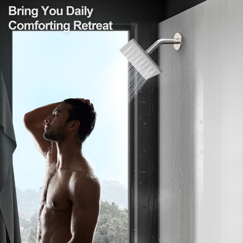 GRANDJOY Shower Faucet Set 10 and 6 inch Wall Mount Rainfall Dual Shower Heads with Handheld Shower Spray Combo High Pressure