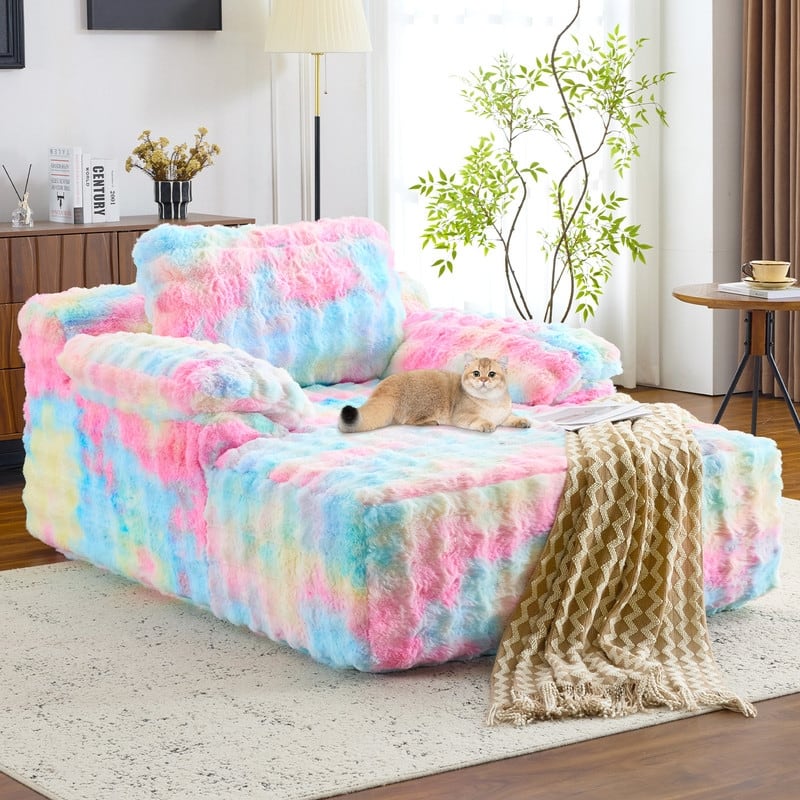 Upholstered Velvet Boneless Couch Sleeper Sofa Bed