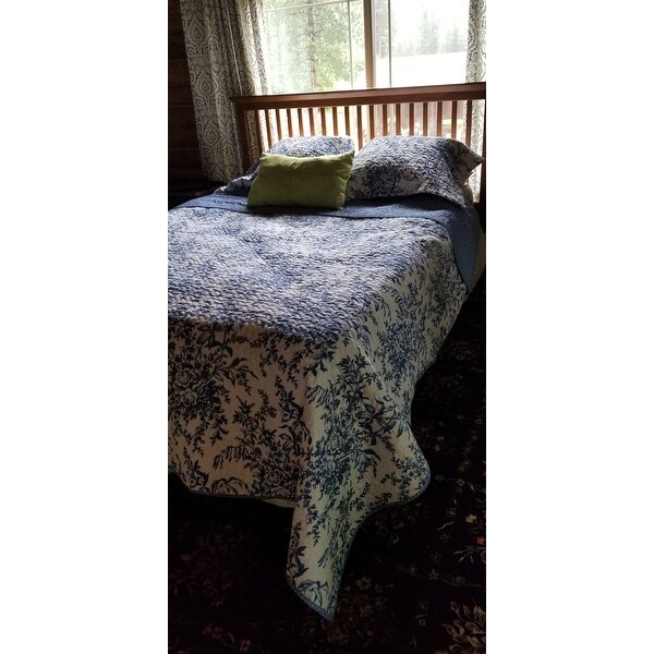 Top Product Reviews For Laura Ashley 3 Piece Bedford Blue Reversible Quilt Set 8377822 Overstock
