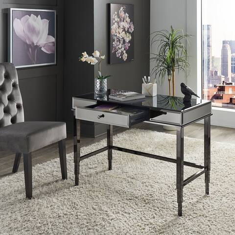 Camille Beveled Mirrored Accent 1-drawer Office Writing Desk by iNSPIRE Q Bold