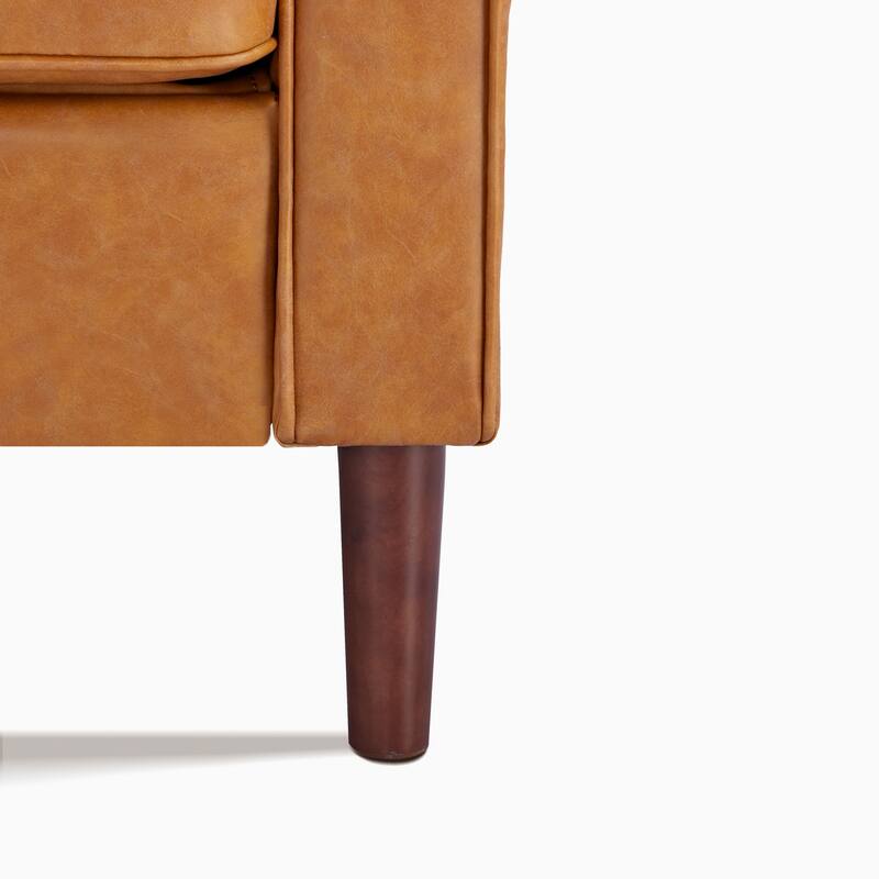 Artdeco Home - Sedona Modern Loveseat Sofa, Faux Linen / Vegan Leather Couch
