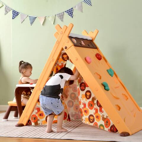 Nestfair 4 in 1 Foldable Play Tent with Stool and Climber