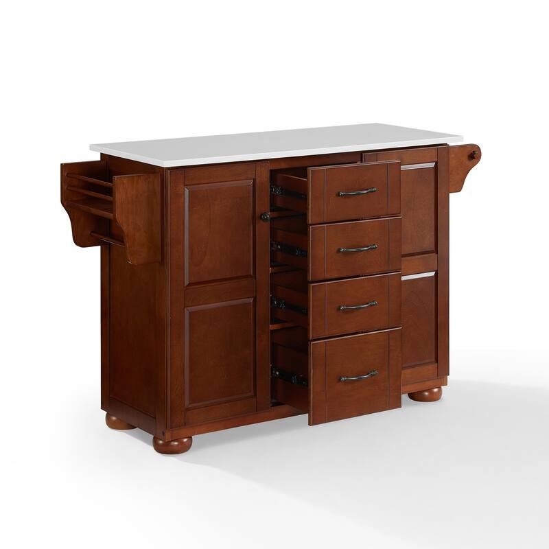 Kitchen Island Stone Top Portable Cart Storage Cabinet Modern Kitchen Furniture
