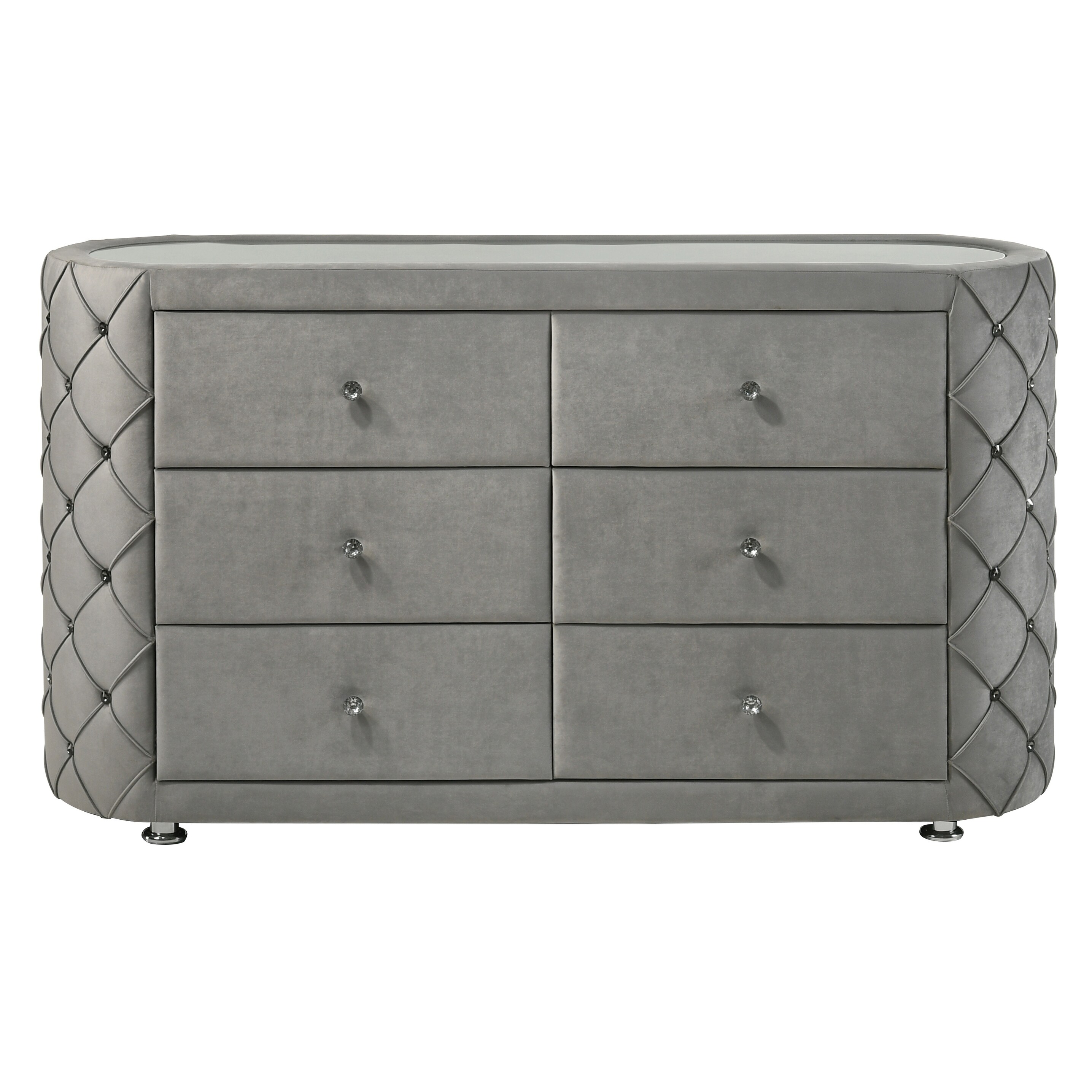 ACME Perine 6-drawer Tufted Upholstered Dresser in Gray - Bed Bath & Beyond - 35455323 ACME Perine 6-drawer Tufted Upholstered Dresser in Gray - Bed Bath & Beyond - 35455323