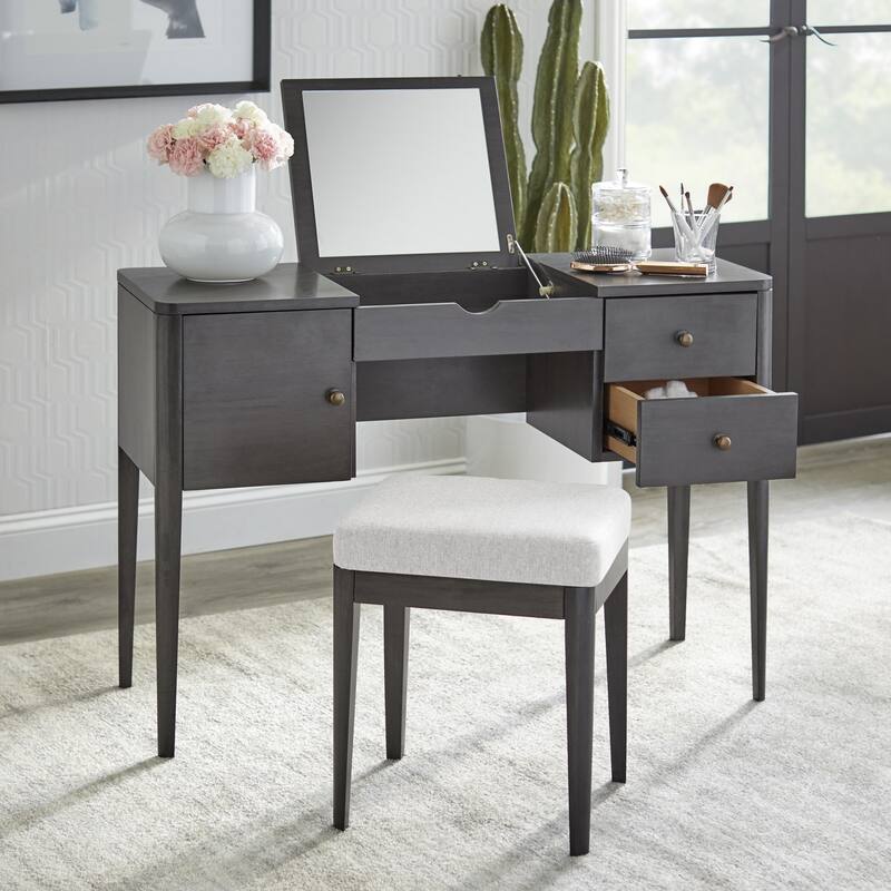 Lifestorey Parc Vanity Desk and Stool Set