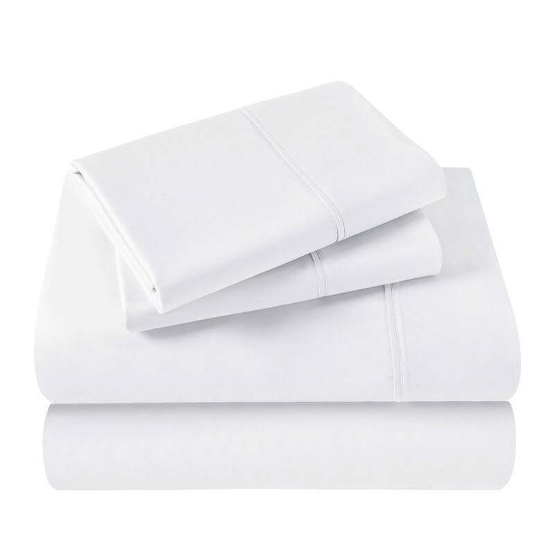 Blue Nile Mills 4 Piece Rayon From Bamboo Sheets 300 Thread Count - Solid Deep Pocket