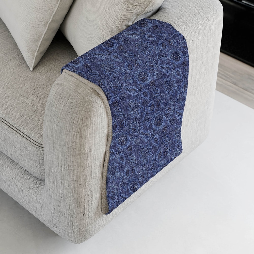 Premium Machine Washable Floral Sherpa Throw Blanket