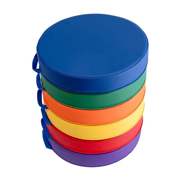 slide 2 of 17, Commercial Upholstered Classroom Floor Cushions with Handles - 16"W x 16"D x 18"H Assorted