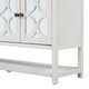 preview thumbnail 18 of 18, Antique White Sideboard Storage Cabinet with Mirrored Doors & Open Storage Shelf, Console Table Display Case for Living Room